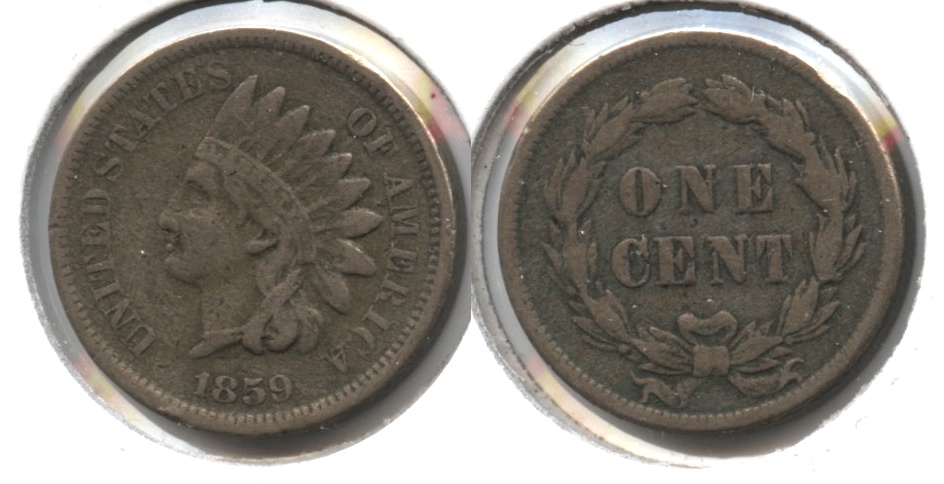 1859 Indian Head Cent Fine-12 m