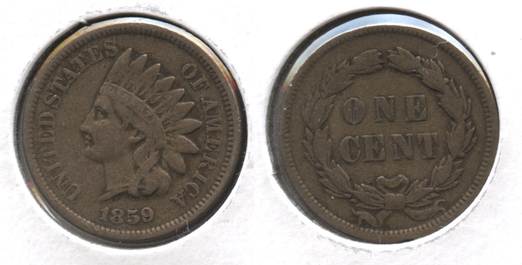 1859 Indian Head Cent Fine-12 #s