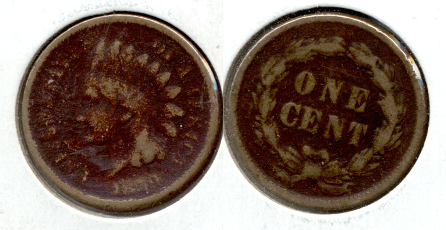 1859 Indian Head Cent Good-4 bi Dark