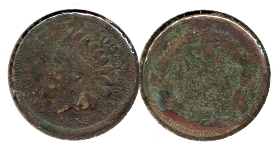 1859 Indian Head Cent Good-4 bp Dark