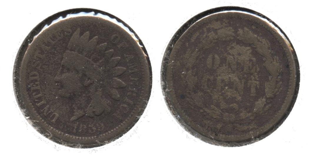 1859 Indian Head Cent Good-4 #ci Porous