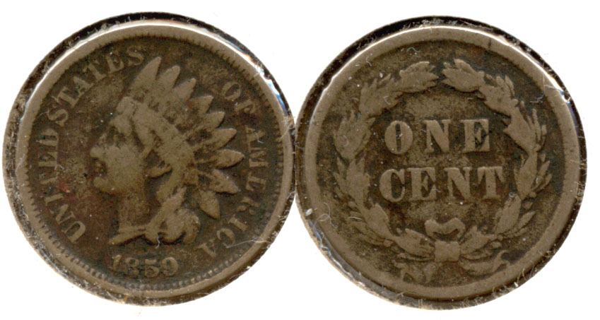 1859 Indian Head Cent Good-4 d Dark