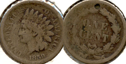 1859 Indian Head Cent Good-4 o Reverse Hit