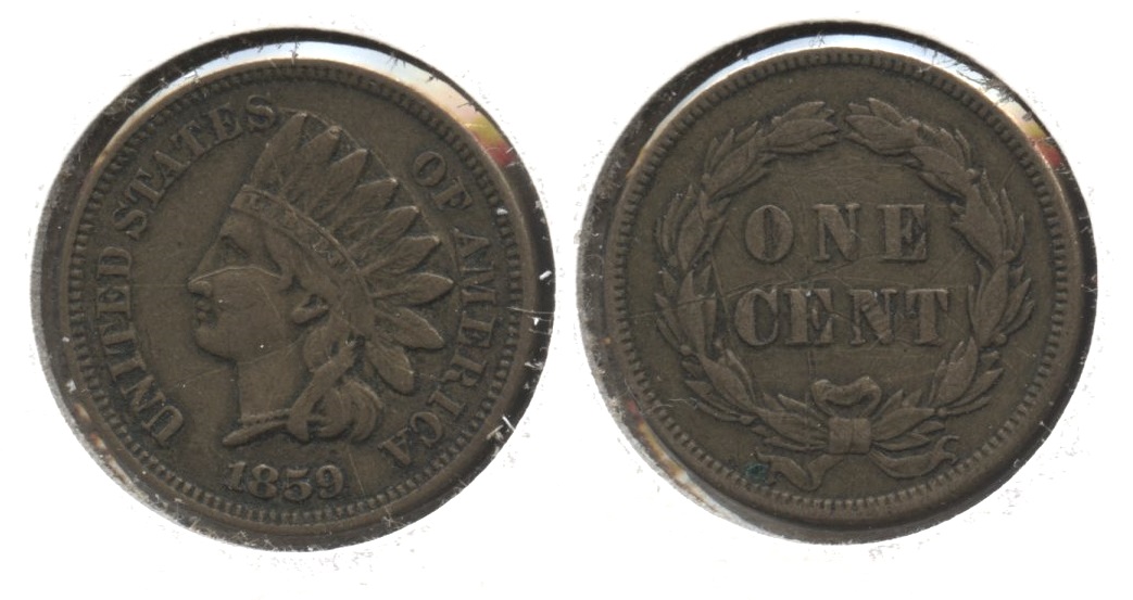 1859 Indian Head Cent VF-20 #s Scratches