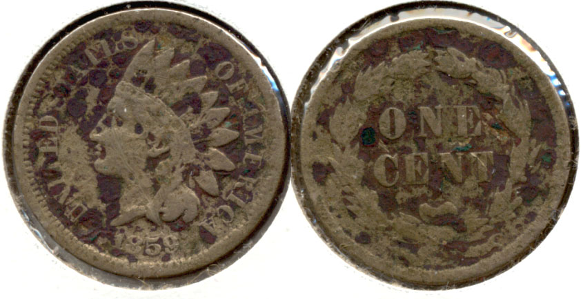 1859 Indian Head Cent VG-8 f Dark