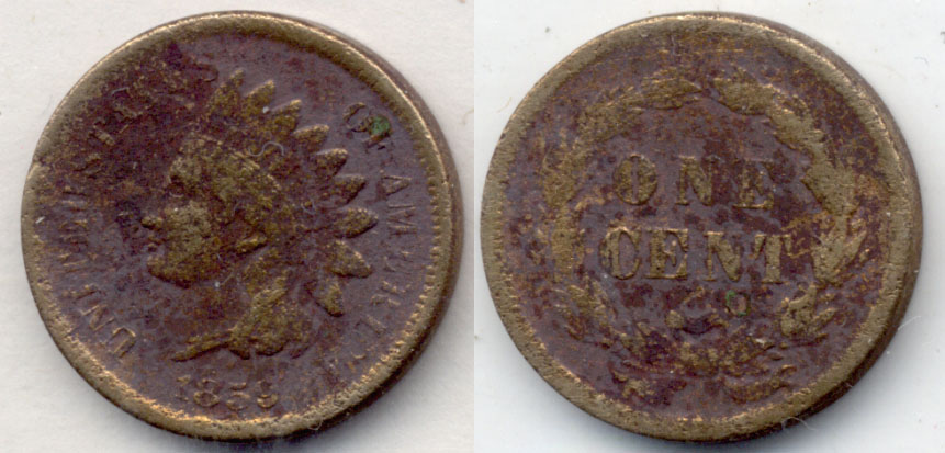 1859 Indian Head Cent VG-8 g Rough Surfaces