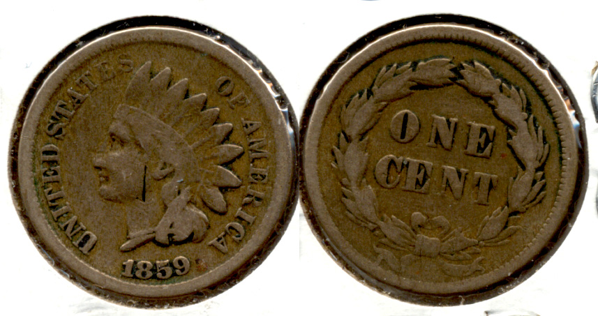1859 Indian Head Cent VG-8 s Obverse Scratch