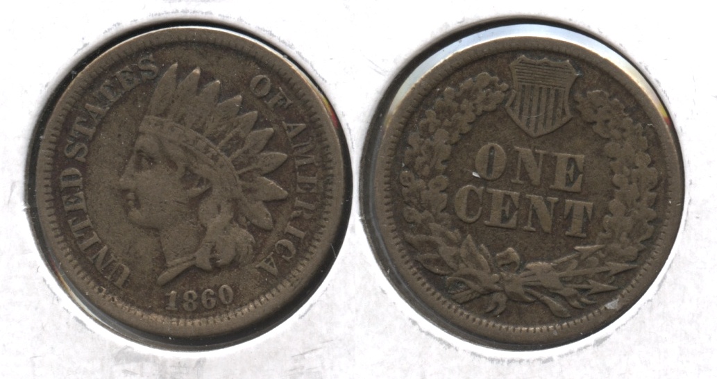 1860 Indian Head Cent Fine-12 #l