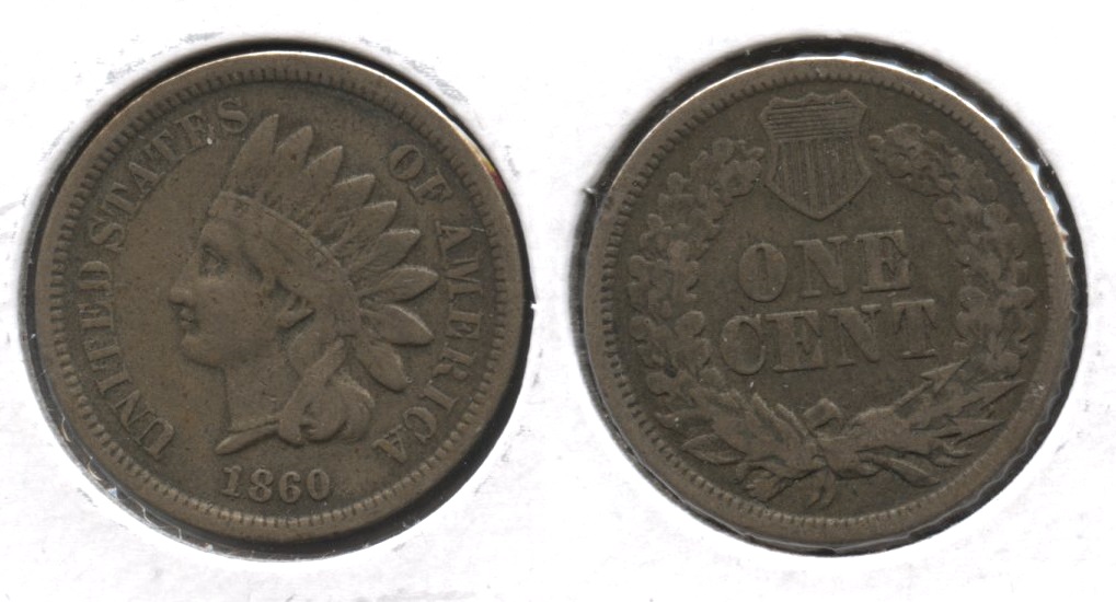 1860 Indian Head Cent Fine-12 #r