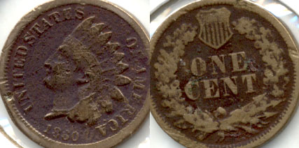 1860 Indian Head Cent Good-4 h Dark
