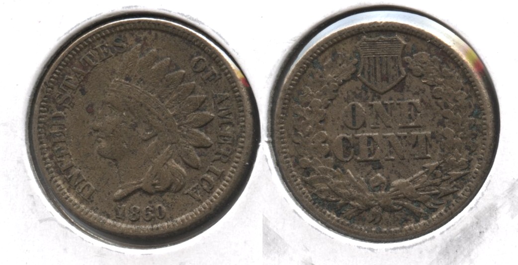 1860 Indian Head Cent VF-20 #i Pitted