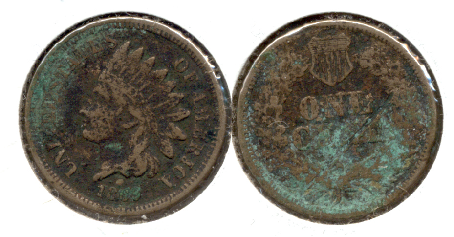 1860 Indian Head Cent VG-8 f Corrosion