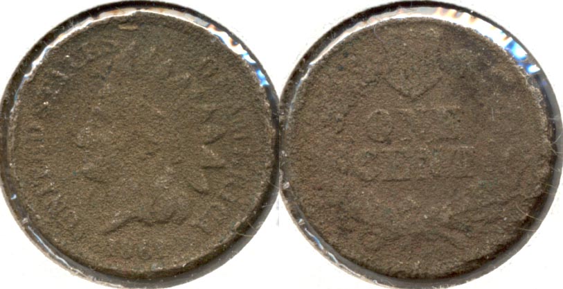 1861 Indian Head Cent Good-4 f Corroded