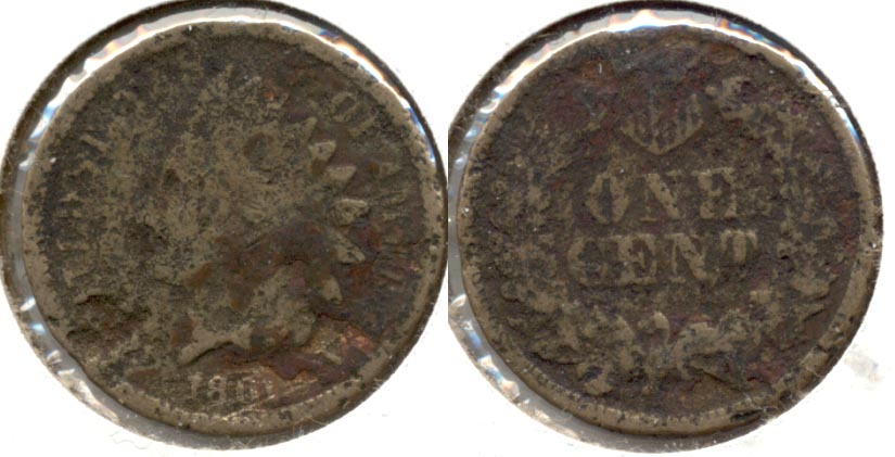 1861 Indian Head Cent Good-4 g Dark