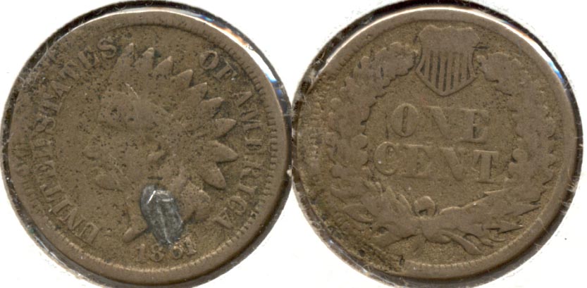 1861 Indian Head Cent Good-4 h Solder