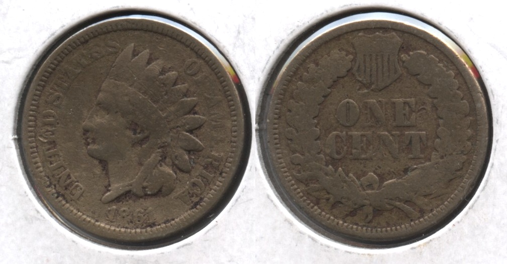 1861 Indian Head Cent Good-4 #u Old Cleaning