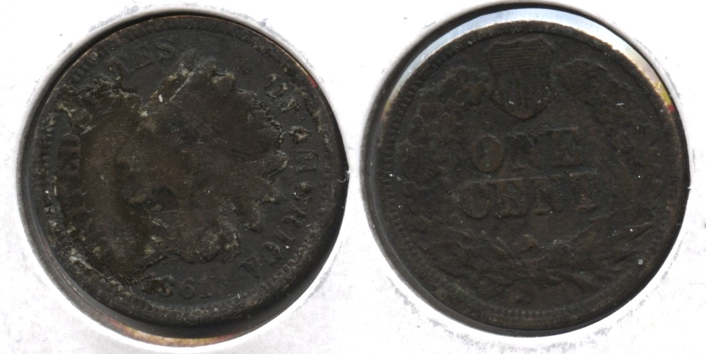 1861 Indian Head Cent VG-8 #b Matter