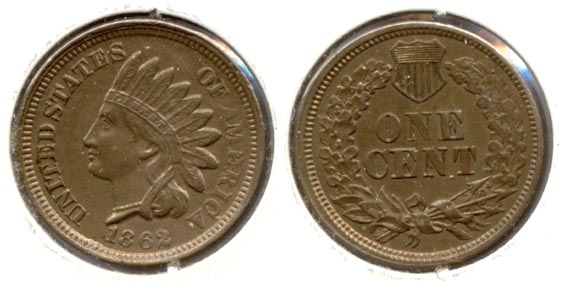 1862 Indian Head Cent AU-55