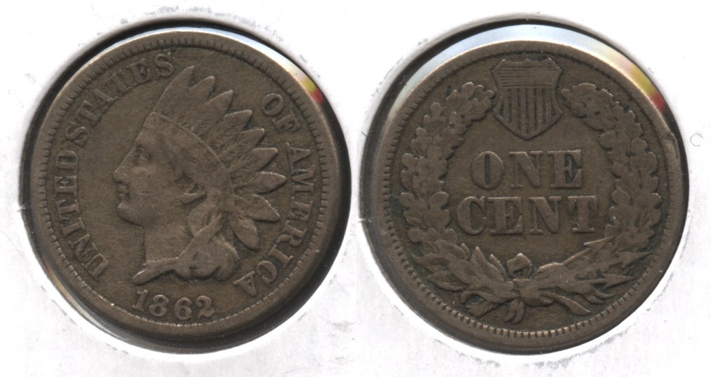 1862 Indian Head Cent Fine-12 #l