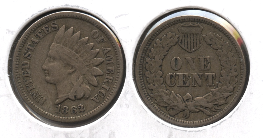 1862 Indian Head Cent Fine-12 #m
