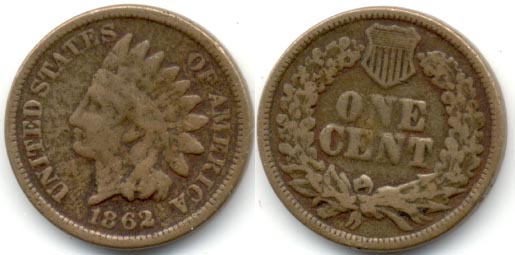 1862 Indian Head Cent G-4