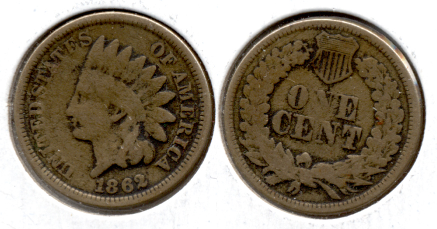 1862 Indian Head Cent G-4 as