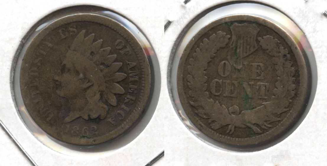 1862 Indian Head Cent G-4 #bs Reverse Bump