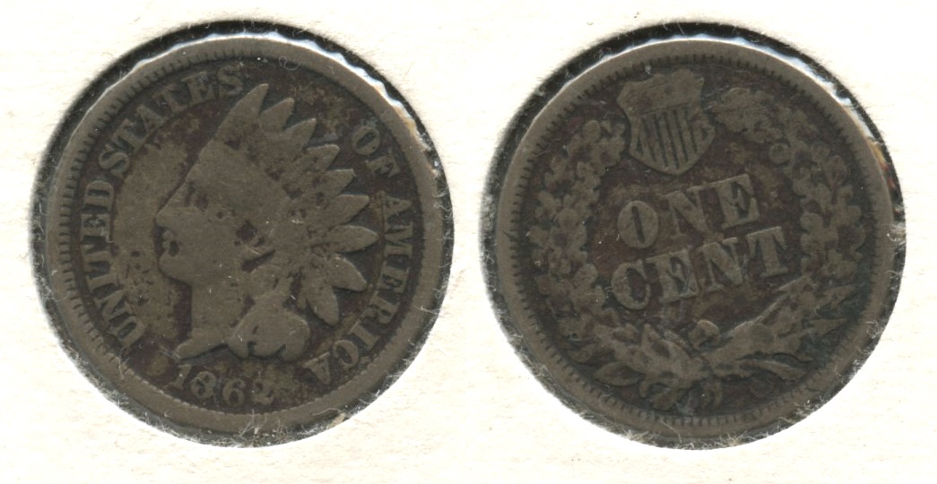 1862 Indian Head Cent G-4 #bw Bit Porous