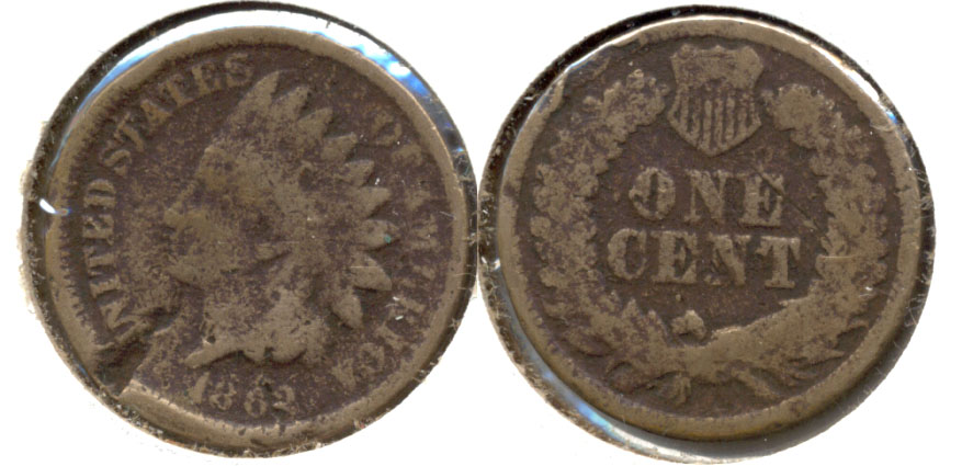 1862 Indian Head Cent G-4 n Obverse Hit