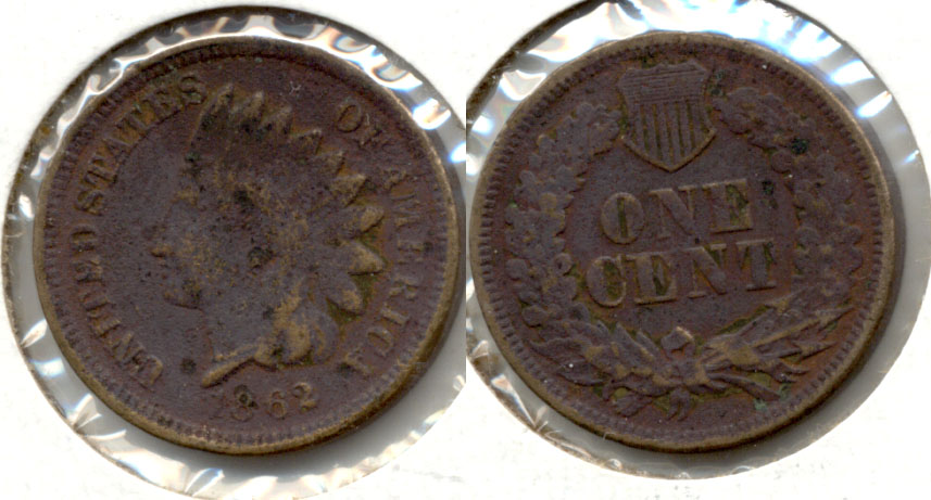 1862 Indian Head Cent G-4 z Dark