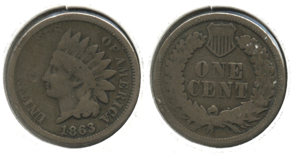 1863 Indian Head Cent AG-3 #e