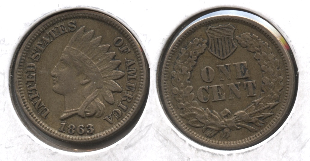 1863 Indian Head Cent EF-40 #f