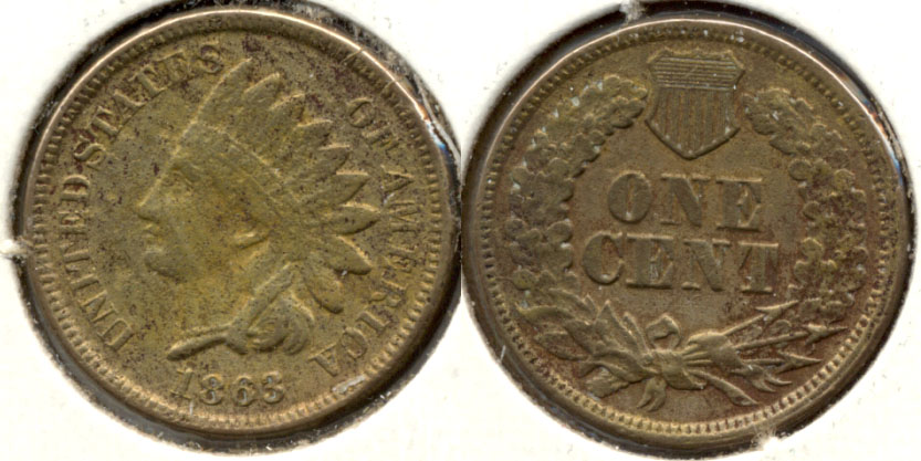 1863 Indian Head Cent Fine-12 a Cleaned