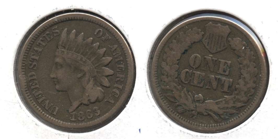 1863 Indian Head Cent Fine-12 #n