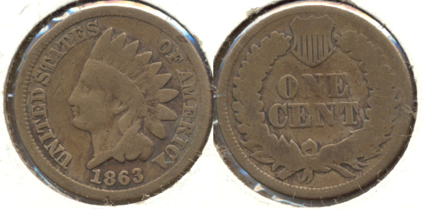1863 Indian Head Cent Good-4 bl