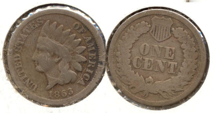 1863 Indian Head Cent Good-4 bn