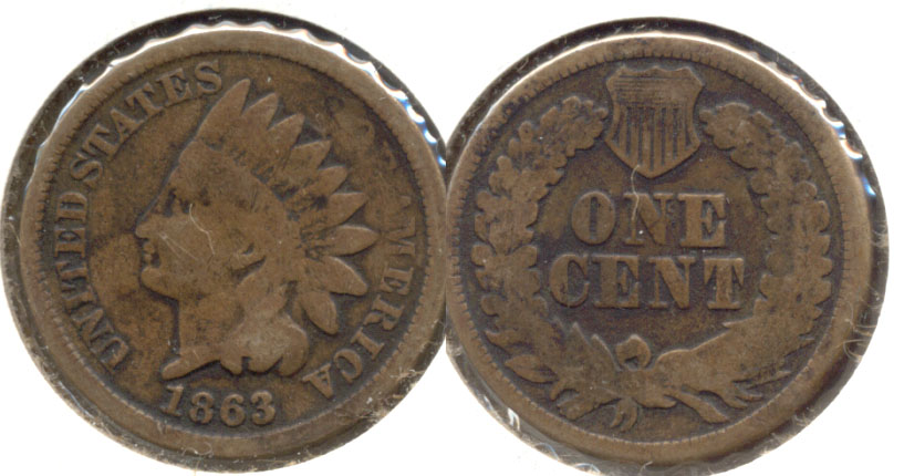 1863 Indian Head Cent Good-4 bq