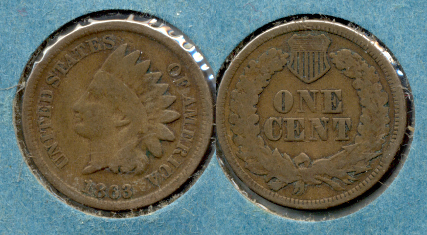 1863 Indian Head Cent Good-4 bz