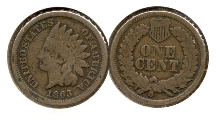 1863 Indian Head Cent Good-4 cd