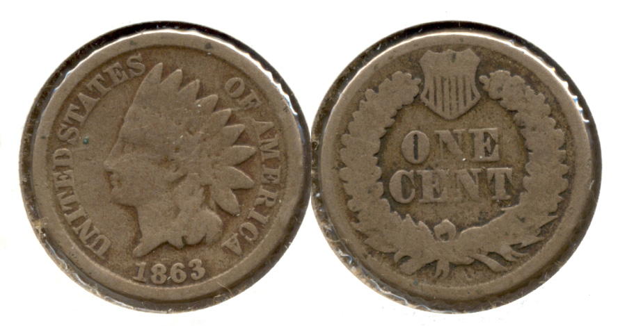 1863 Indian Head Cent Good-4 ck