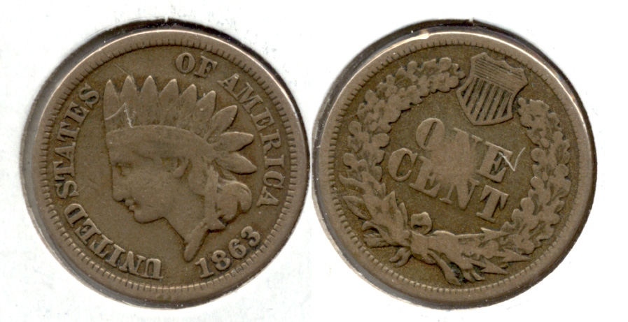 1863 Indian Head Cent Good-4 cn