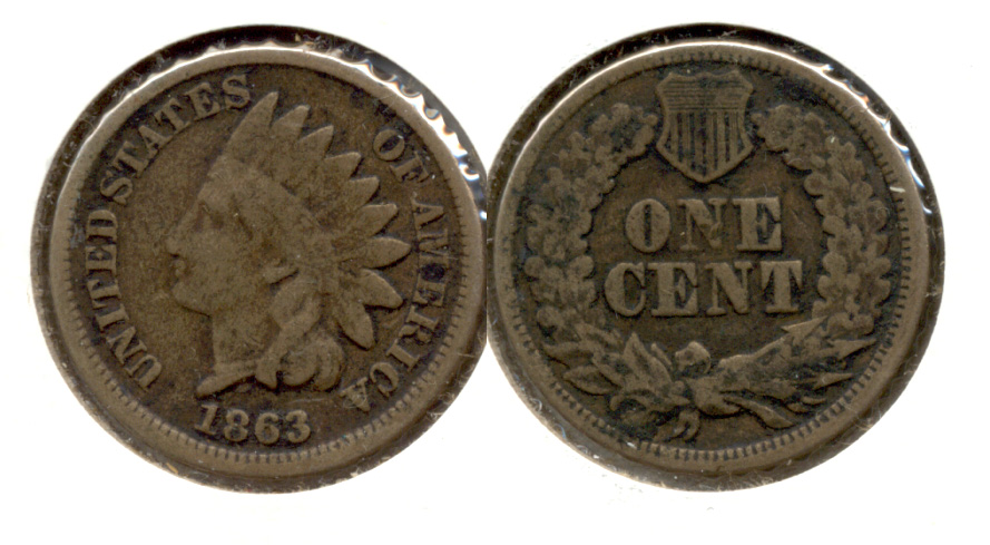 1863 Indian Head Cent Good-4 cp