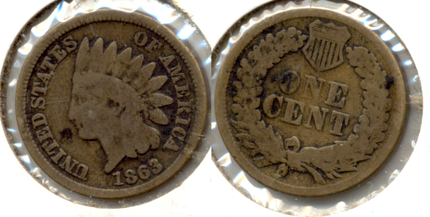 1863 Indian Head Cent Good-4 cq