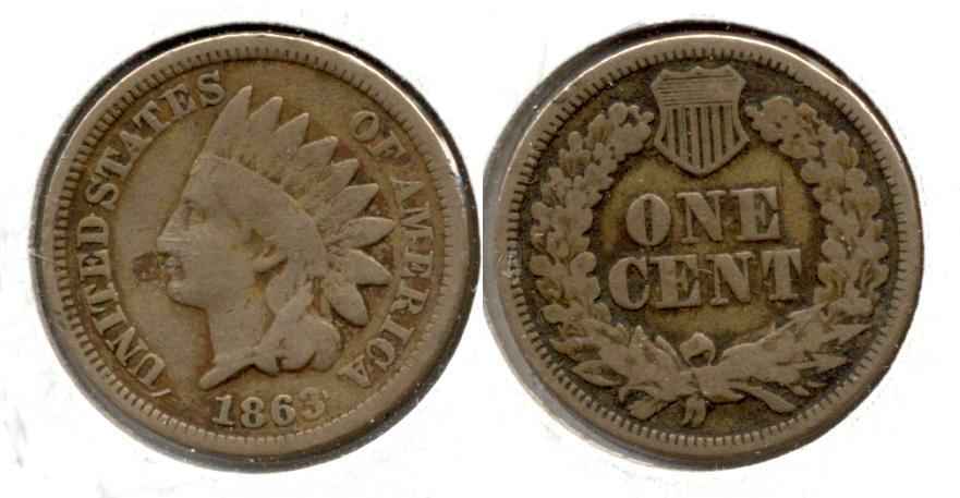 1863 Indian Head Cent Good-4 cw
