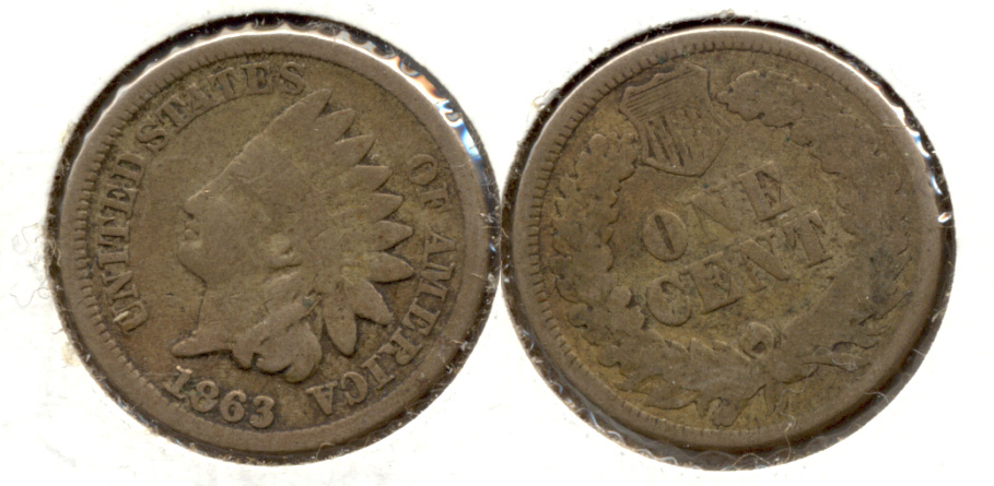 1863 Indian Head Cent Good-4 dg