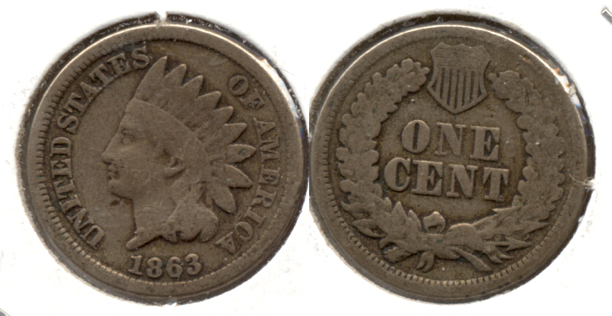 1863 Indian Head Cent Good-4 dy