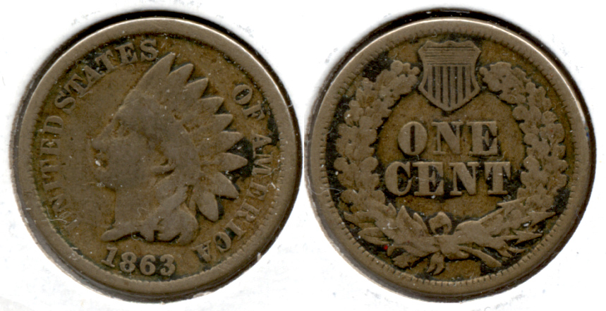 1863 Indian Head Cent Good-4 fd