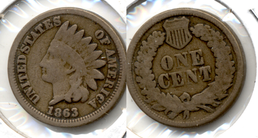 1863 Indian Head Cent Good-4 ff