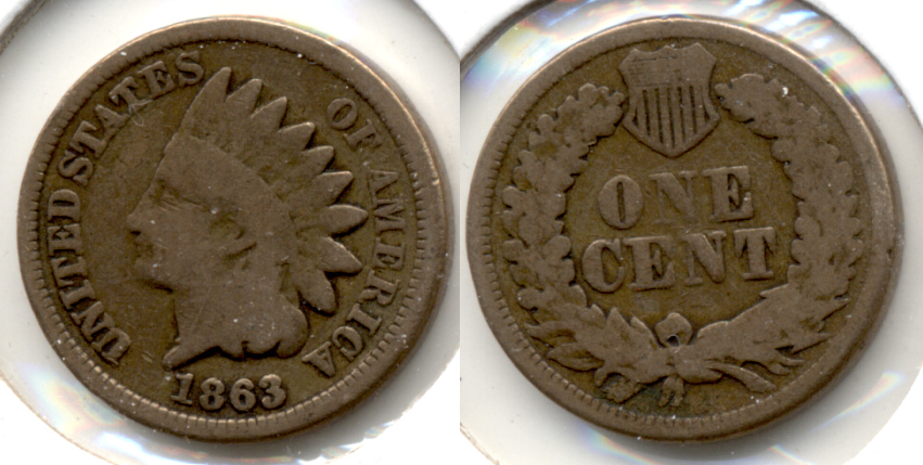 1863 Indian Head Cent Good-4 fg