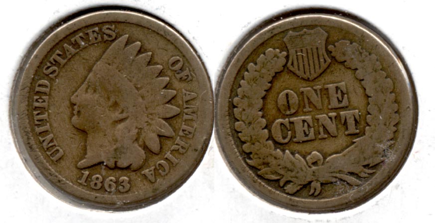 1863 Indian Head Cent Good-4 fl